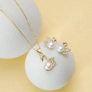 Authentic Freshwater Pearl Earrings & Necklace Set - Wedding & Party Jewelry Set